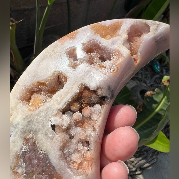 Pink Amethyst Sugar Druzy Moon - Picture 7 of 11